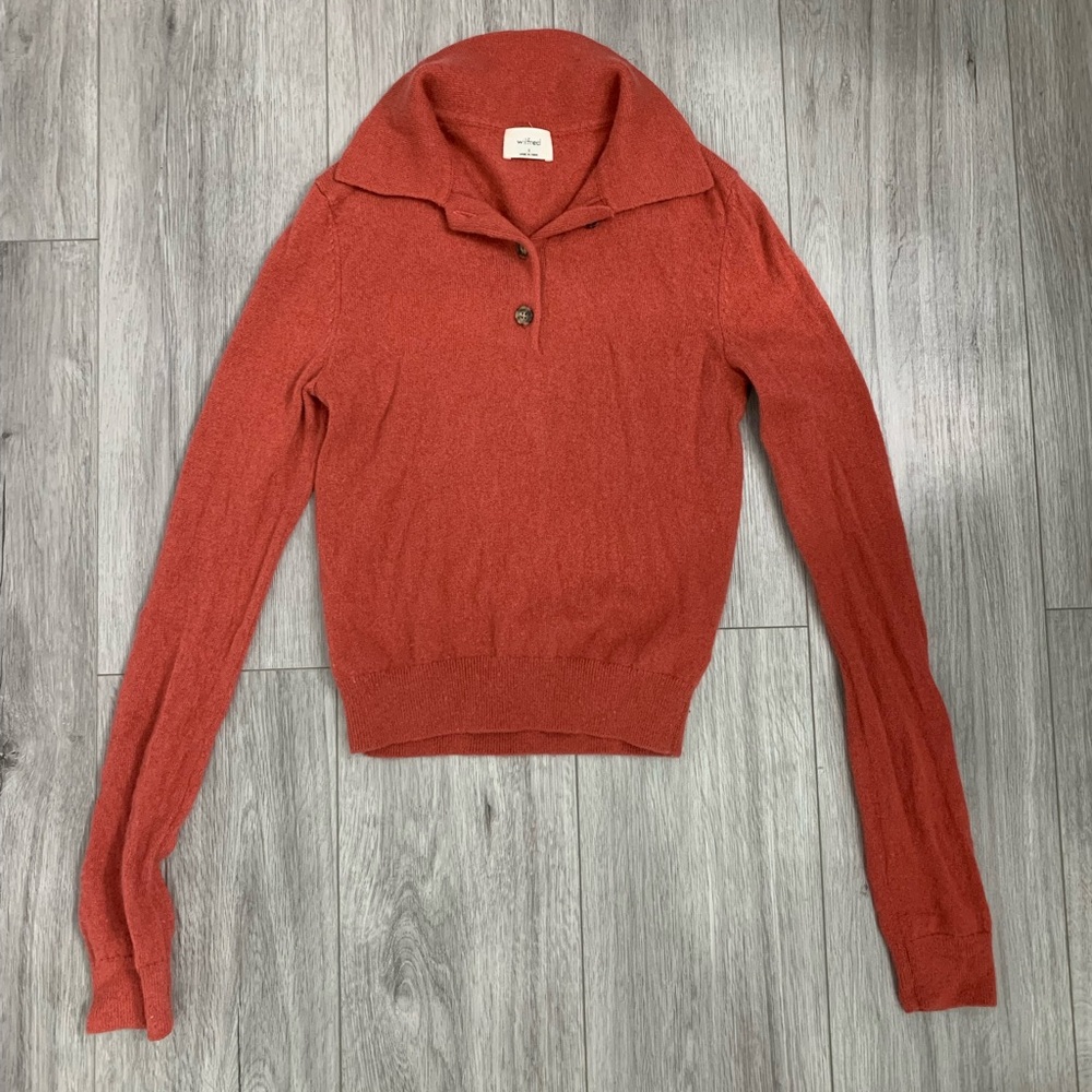 Wilfred 100% Cashmere Polo Sweater Small
